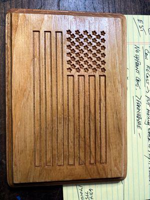 US Flag stained, hand made with a mini CNC machine