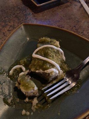 Pork tamale with green sauce