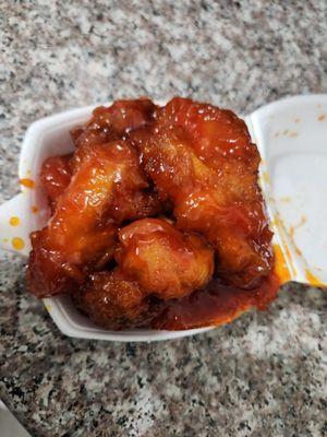 Mouth watering orange chicken. Portions are awesome!!!!