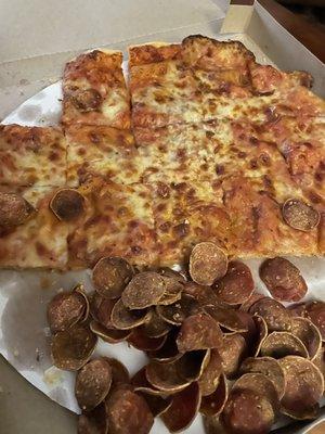 All the pepperoni came right off