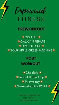 Fitness Menu