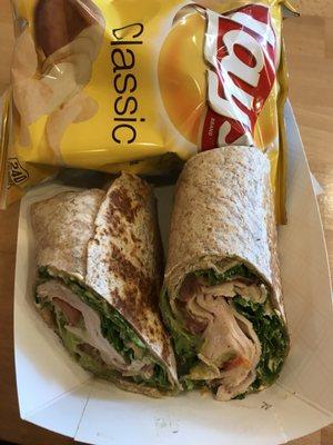 Turkey and avocado wrap $8