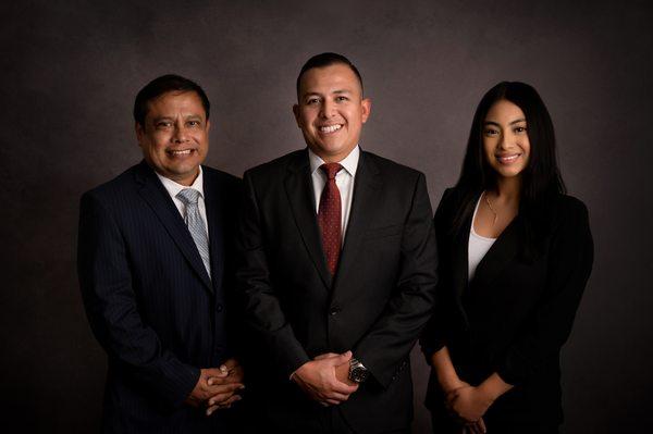 Law Office of Jesse A. Arana Team (left: Jose Rivera, Investigator; center: Jesse Arana, Attorney; right: Magali Vaquero, paralegal)