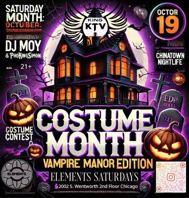 Vampire Manor Halloween Party 

Join us for a spooky night of music, drinks, & costumes!

Elements Saturdays, Oct 19th | 10 PM - Late