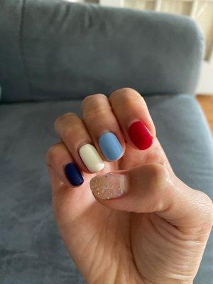 gel manicure for 4th of July - 20 days after I got it done, so 3 weeks of growth and wear & tear