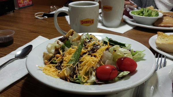 House salad with thick balsamic dressing.