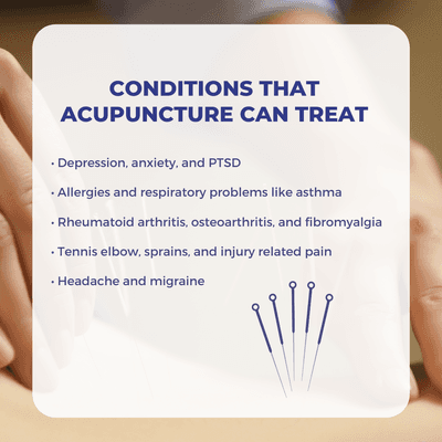 Acupuncture can treat different types of symptoms