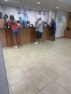 Bank teller line