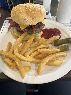 Bacon cheeseburger sub fries for the chips