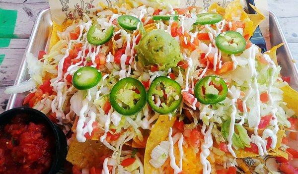 Blackened chicken nachos