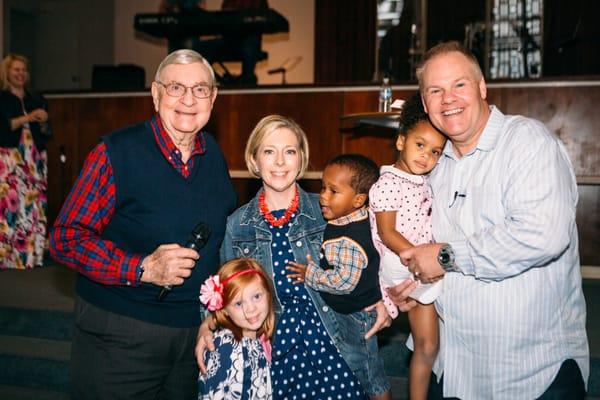 Pastor Bruce and his family on World Adoption Day 2014.