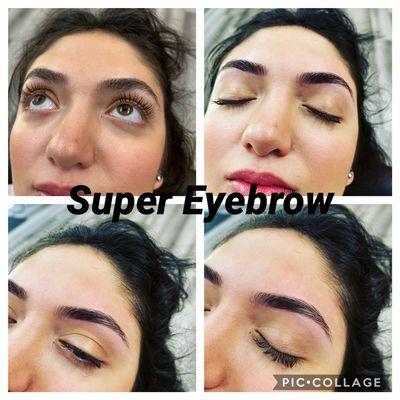 Eyebrow threading before & after