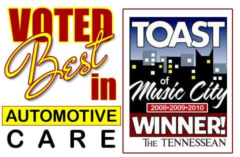 Voted Best in Car Repair by Toast of Music City 2014.