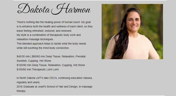 Dakota Harmon Expert Massage