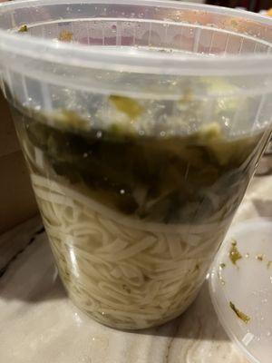 Preserved vegetable noodle soup