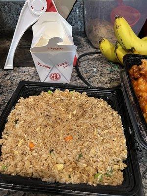 Fried rice which is an extra $4 add on (instead of white rice)