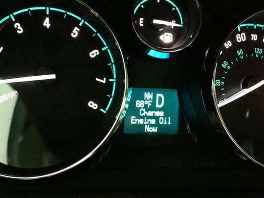 The "Change Engine Oil" light was on when I got the car but I was told to take it or leave it