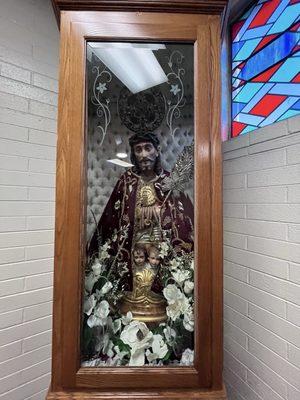 Jesus Nazarene in a glass case