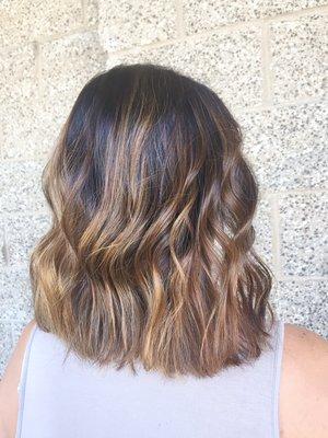 Balayage & textured haircut