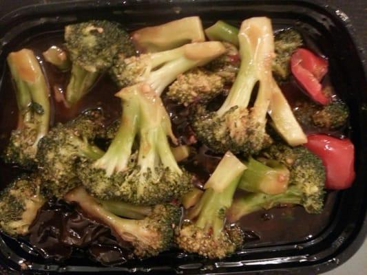 broccoli w/ garlic sauce. so delicious, it tastes like general gau's sauce, actually.