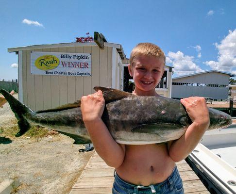 Cobia caught aboard Liquid Assets II w/ award winning Capt. Billy PIpkin