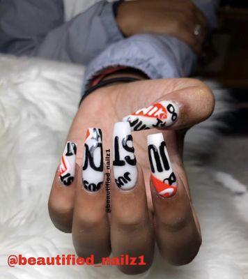 Nike just do it nails all hand painted