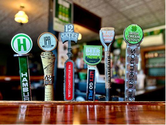 We feature 18 draft beers- a nice variety of local craft favorites, domestics and ciders!