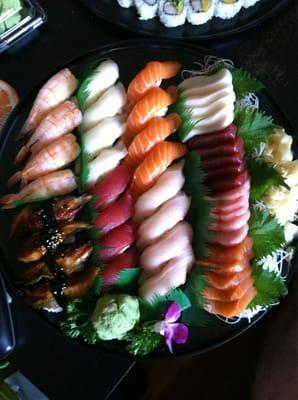 1/2 of the sushi and sashimi platter