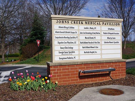 Entrance sign for the Johns Creek location of Digestive Care Physicians. 6300 Hospital Pkwy., Suite 450, Johns Creek, GA 30097