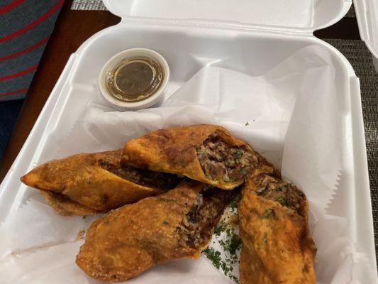 OX TAIL EGG ROLLS EXCELLENT FOOD