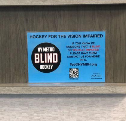 Sign up for blind hockey