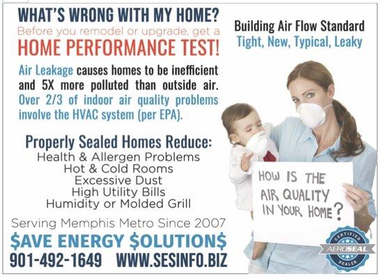 Why is my house so uncomfortable?  1) House structure leaking  2) Duct system leaking  3) Wall or attic not insulated   4) All above