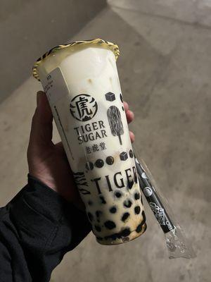 7. Taro, Taro Pudding Black Sugar Boba Milk with Cream Mousse