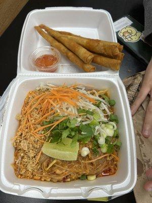 Pad Thai + Crispy Chicken Rolls