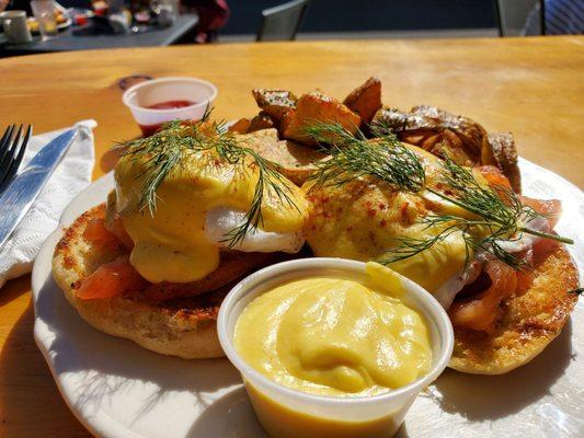 Gravlax Benedict on a house made english muffins...this was their mother's day breakfast special, it was amazing!