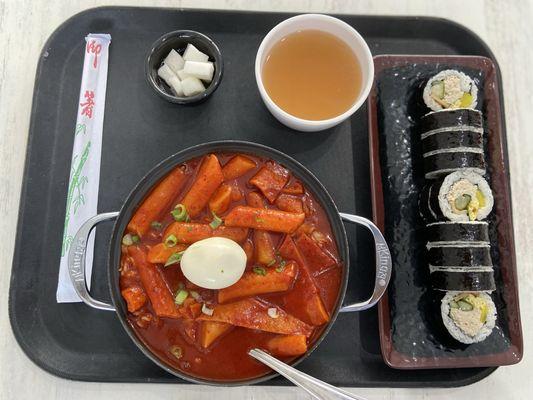 Dukbokki with Ramen and Tuna Kimbap