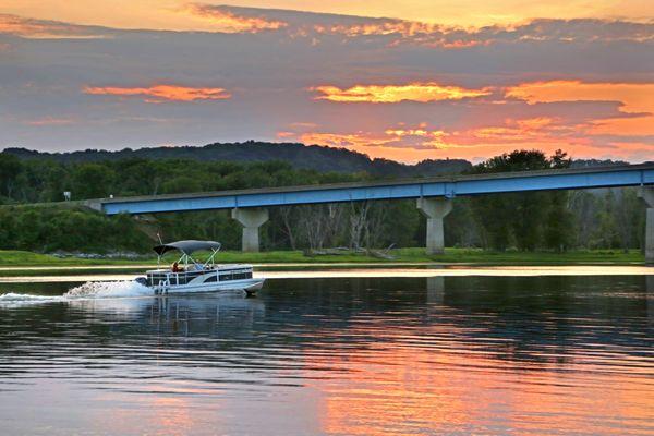 Pontooning between McGregor and Marquette on the Mississippi River is a favorite activity in the area.