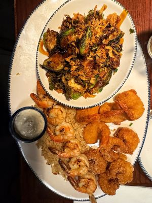 Grilled Shrimp Skewer Crispy Sea Salt & Vinegar Shrimp Walt's Favorite Shrimp Crispy Brussels Sprouts