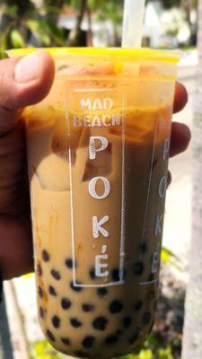 Brown sugar milk tea with tapioca balls