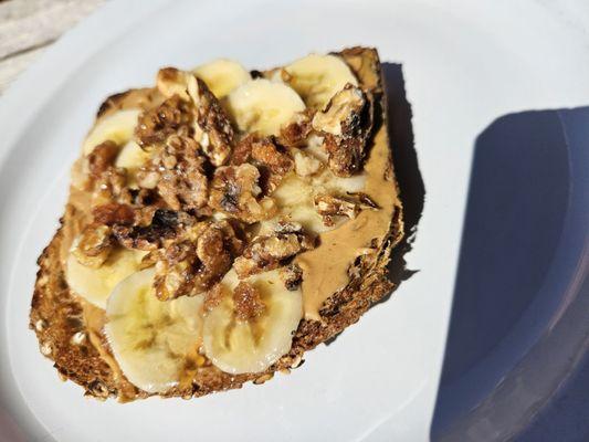 Banana walnut peanut butter bread