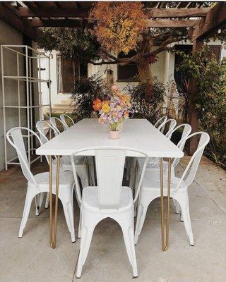 Blanca Farm Table w/ Gold Legs