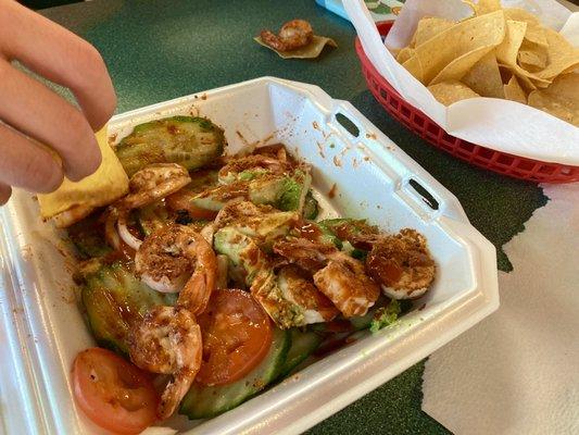 Tajin shrimp salad.  Off menu.  She made it for me and omg it's to die for!