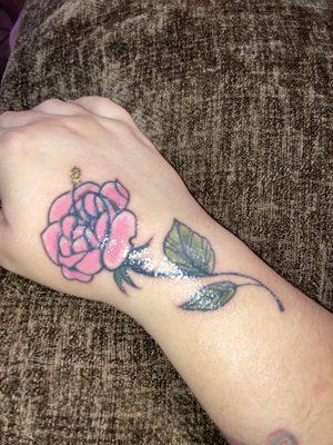 Before healed cover up rose