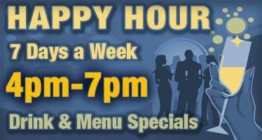 The Best happy hour $3 beers and $4 well drinks.