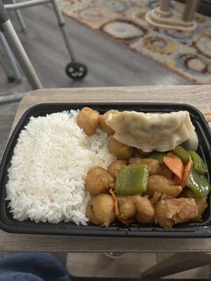 Sweet-and-sour pork combination platter