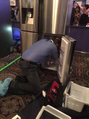 Cody during a Samsung refrigerator repair challenge at the Appliance Service Training Institute. He won!!