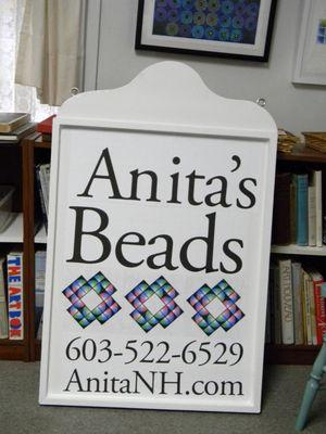 Anita's Beads Street Sign