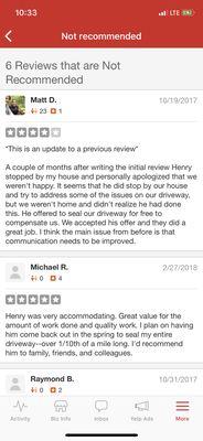 All our good reviews are hidden by yelp because it's all a scam to get small businesses to pay them to advertise