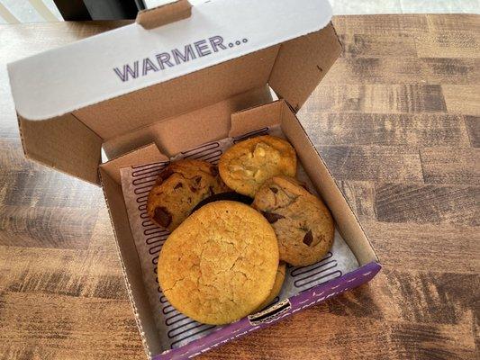 6 cookie pack from Insomnia Cookies in San Francisco.