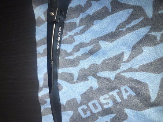 Defective pair of Costa sunglasses